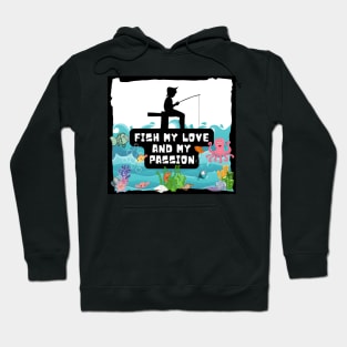 Fish my love and my passion - fishing child Hoodie